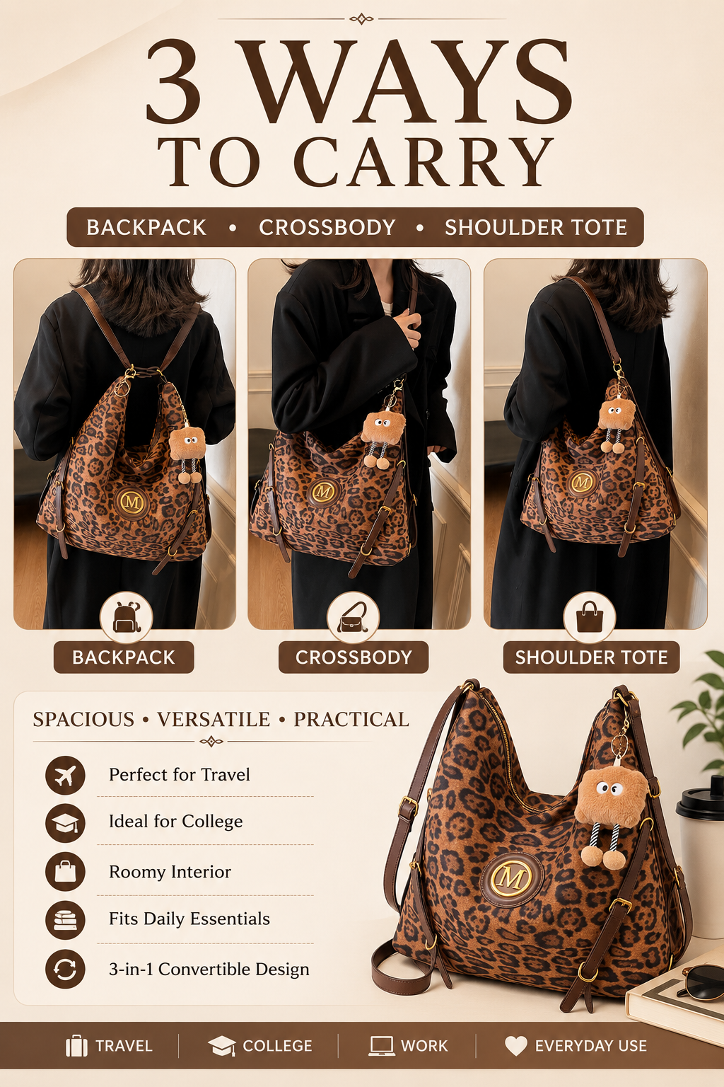 Leona 3 way convertible Bag